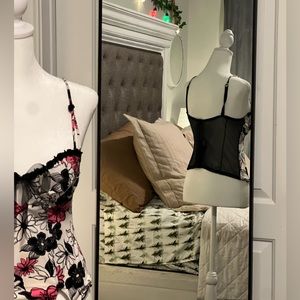 Pink white and black lingerie top Lg